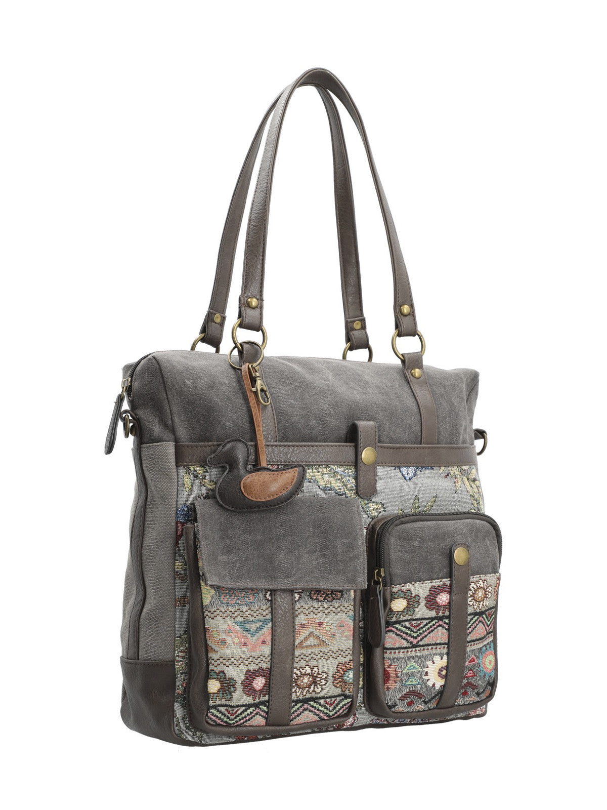 Cartera Textil Mujer Atzi Bag Gris Rockford