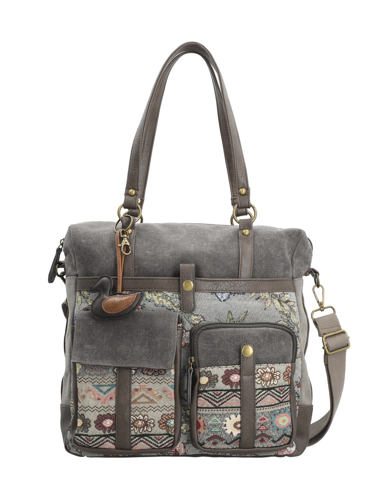Cartera Textil Mujer Atzi Bag Gris Rockford