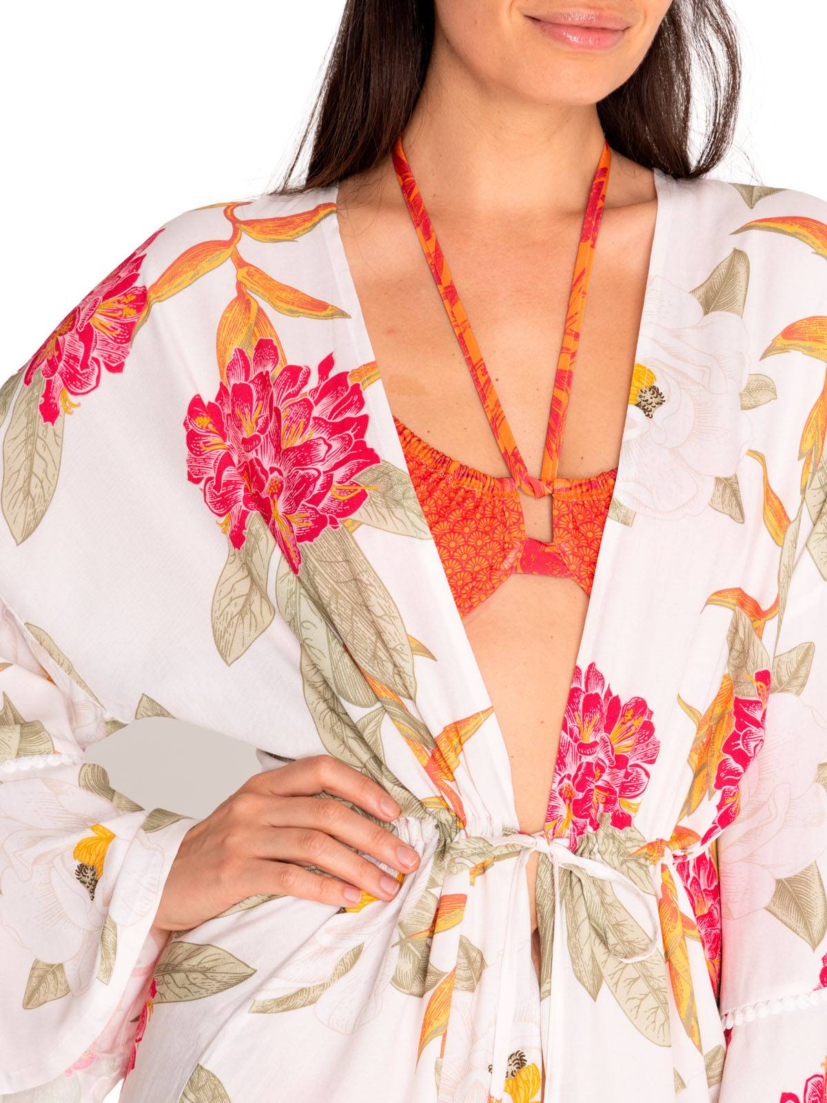 Salida De Baño Fibras Naturales Mujer Capura Blanco Rockford