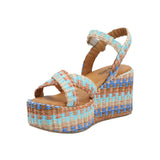Sandalia Rafia Mujer Allegra Celeste Rockford