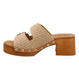 Sandalia Rafia Mujer Chiara Beige Rockford