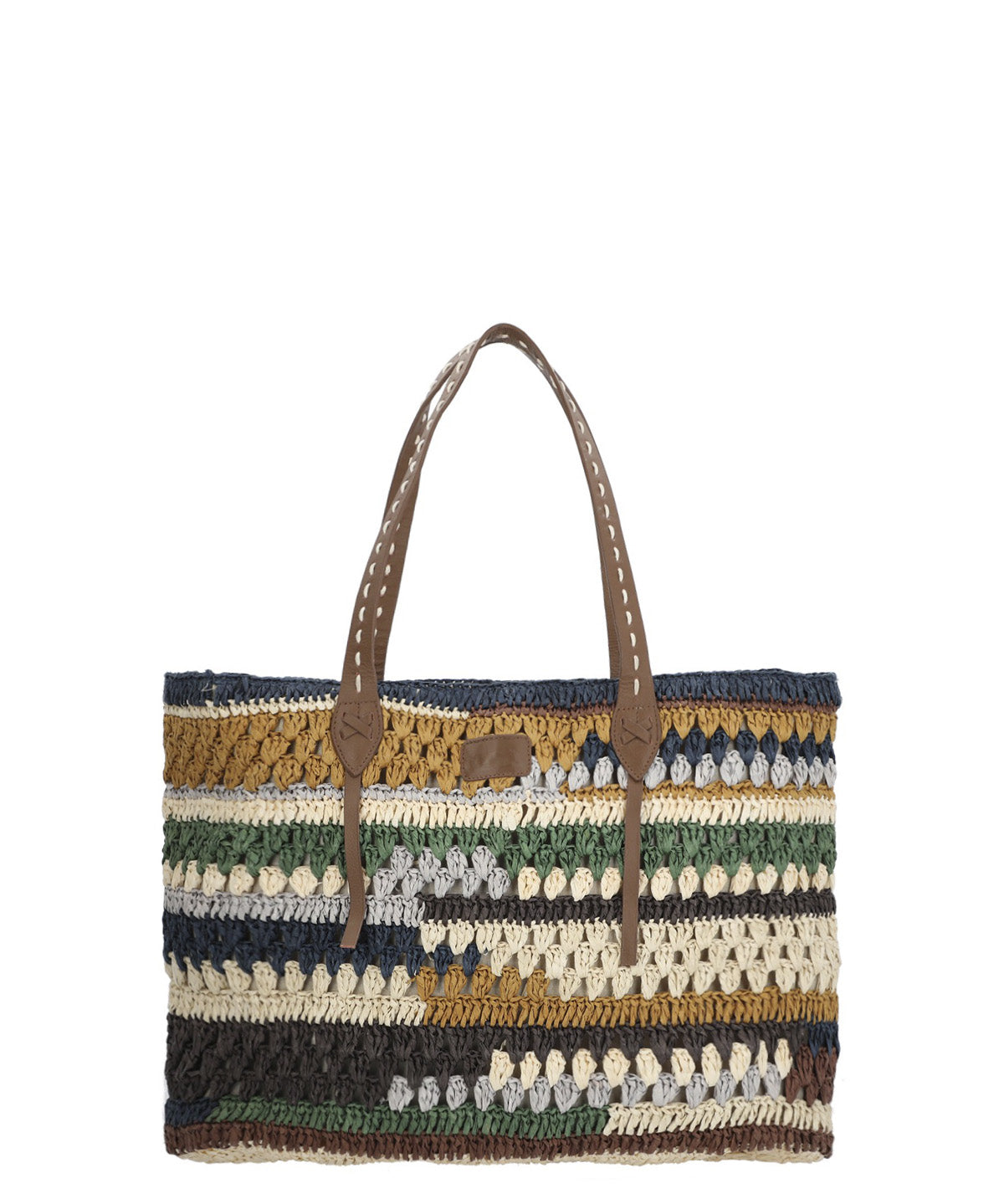 Cartera Rafia/Cuero Mujer Rkf Amalfi Tote Beige Rockford