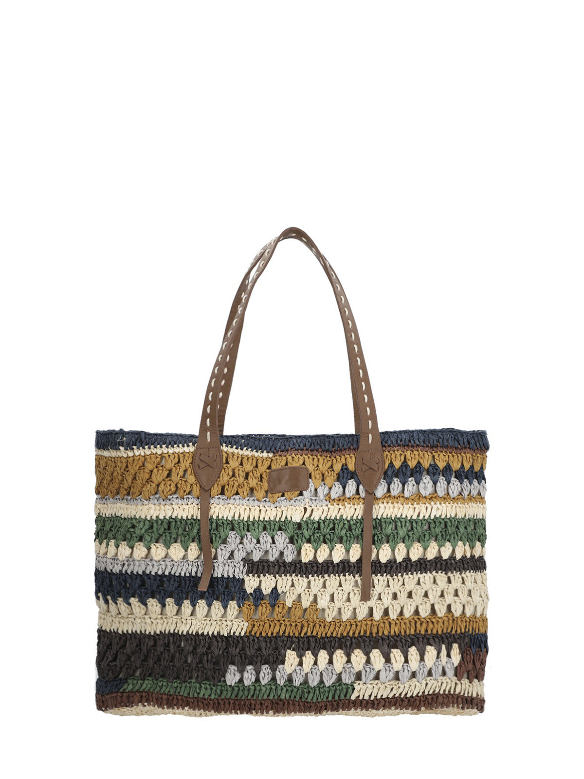 Cartera Rafia/Cuero Mujer Rkf Amalfi Tote Beige Rockford