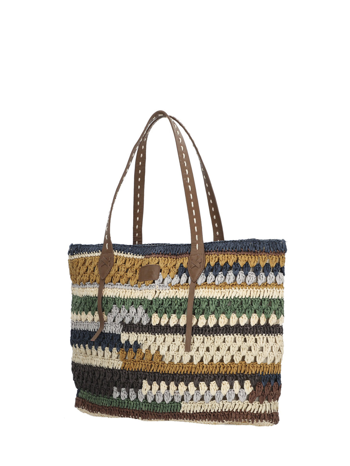 Cartera Rafia/Cuero Mujer Rkf Amalfi Tote Beige Rockford