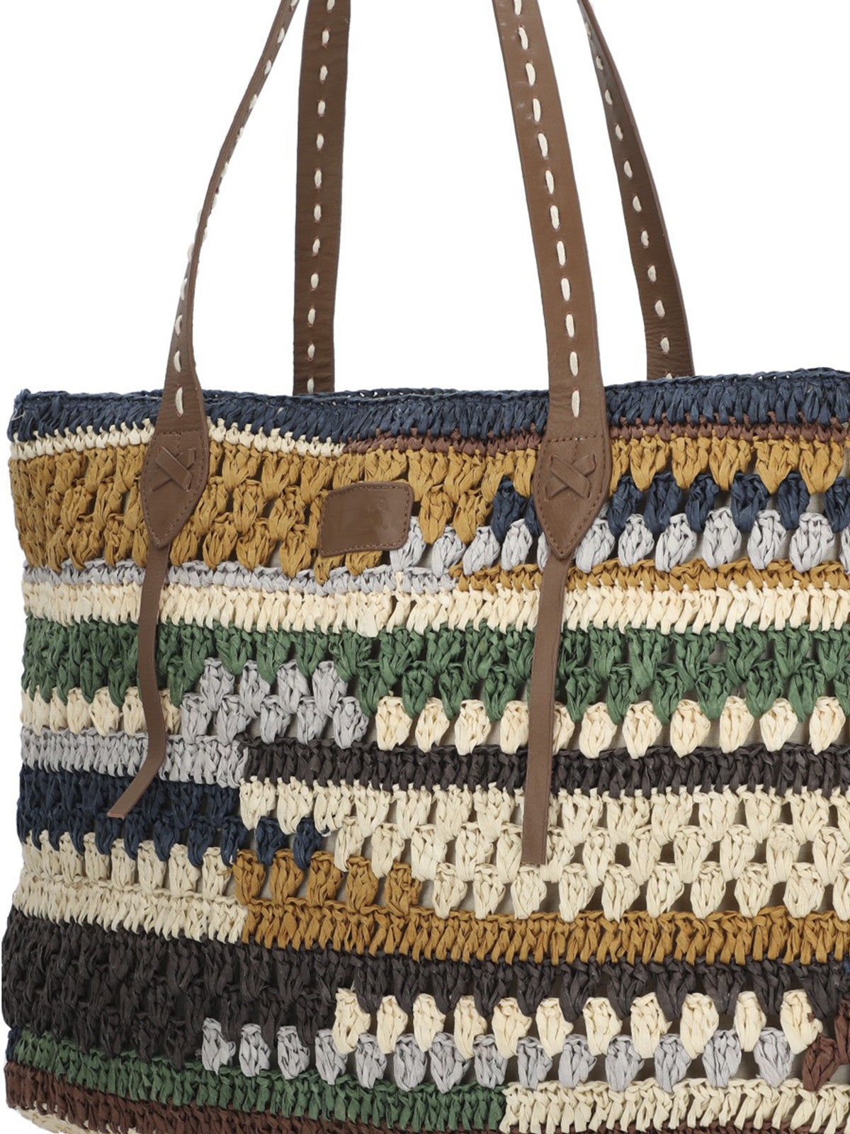Cartera Rafia/Cuero Mujer Rkf Amalfi Tote Beige Rockford