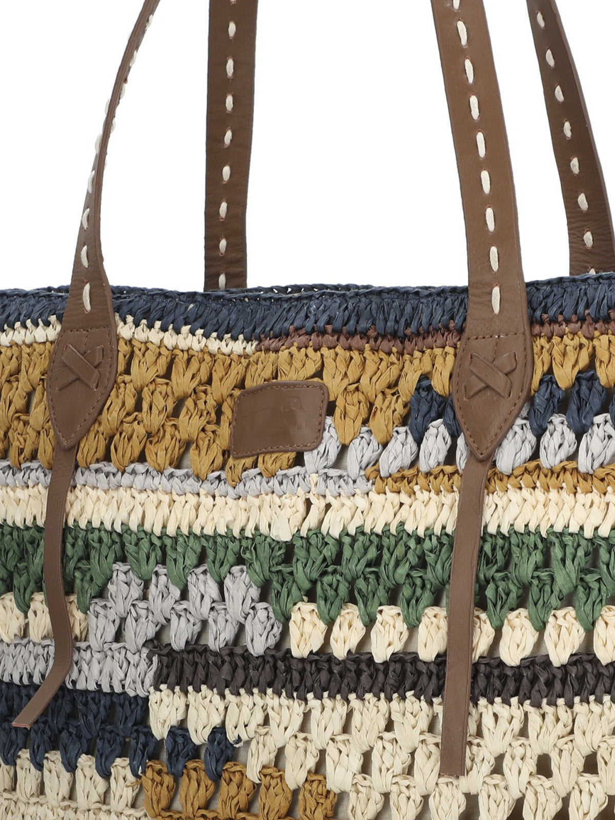 Cartera Rafia/Cuero Mujer Rkf Amalfi Tote Beige Rockford
