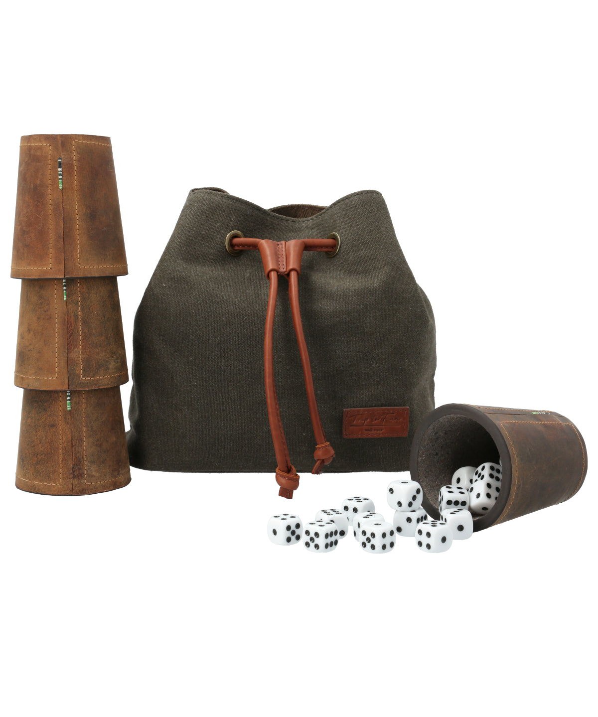 Juego Cuero/Canvas Unisex Set Cachos Café Rockford