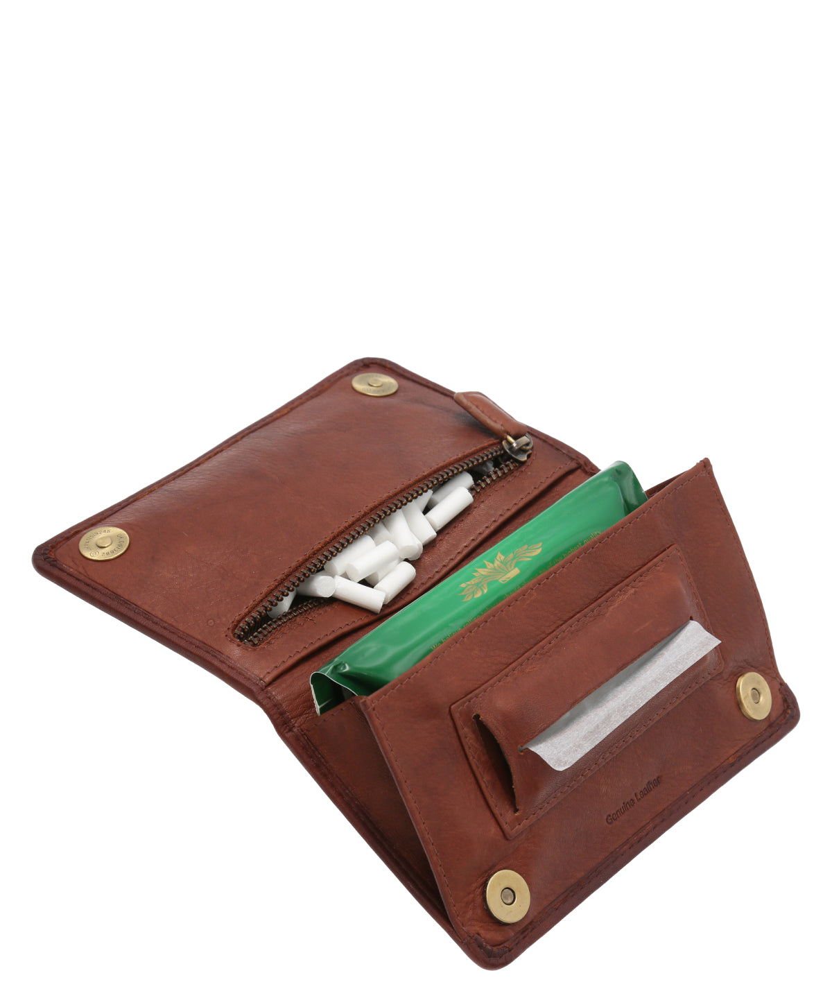Tabaquera Cuero Unisex Aq Tobacco Case Café Rockford