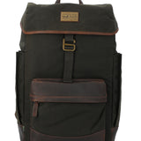 Mochila Canvas Engrasado Inglés Y Cuero Unisex Uk Norwich Back Café Rockford