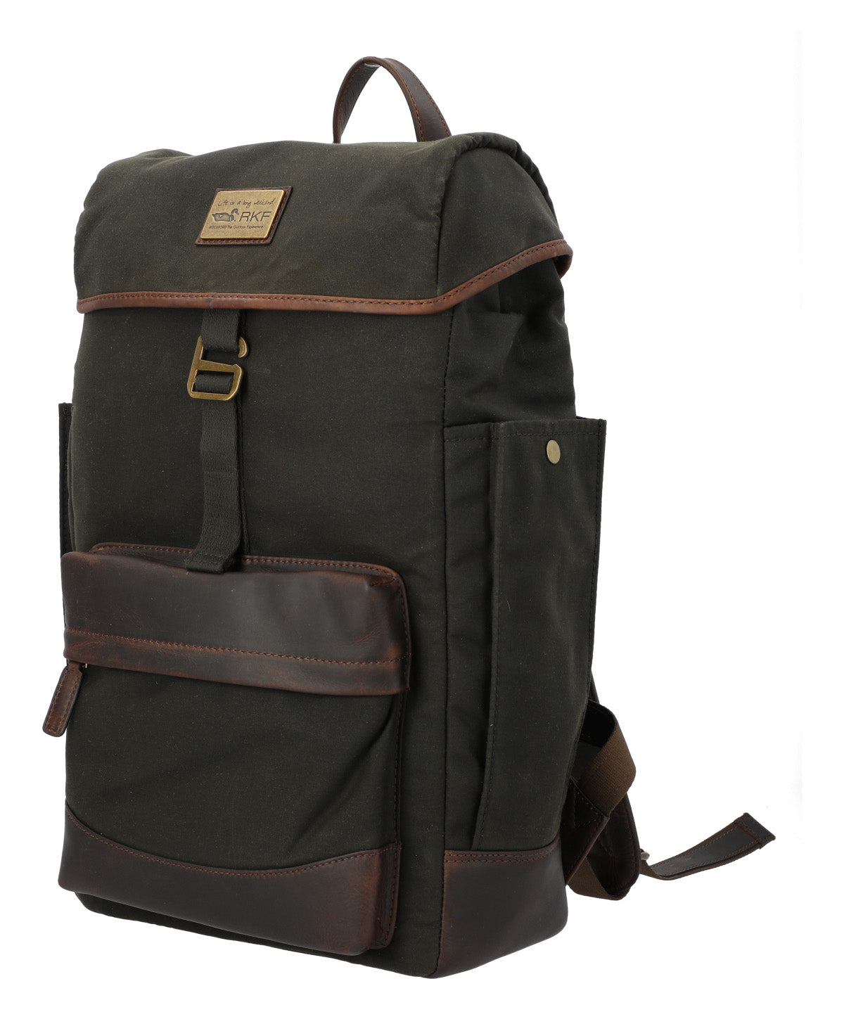 Mochila Canvas Engrasado Inglés Y Cuero Unisex Uk Norwich Back Café Rockford