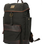 Mochila Canvas Engrasado Inglés Y Cuero Unisex Uk Norwich Back Café Rockford