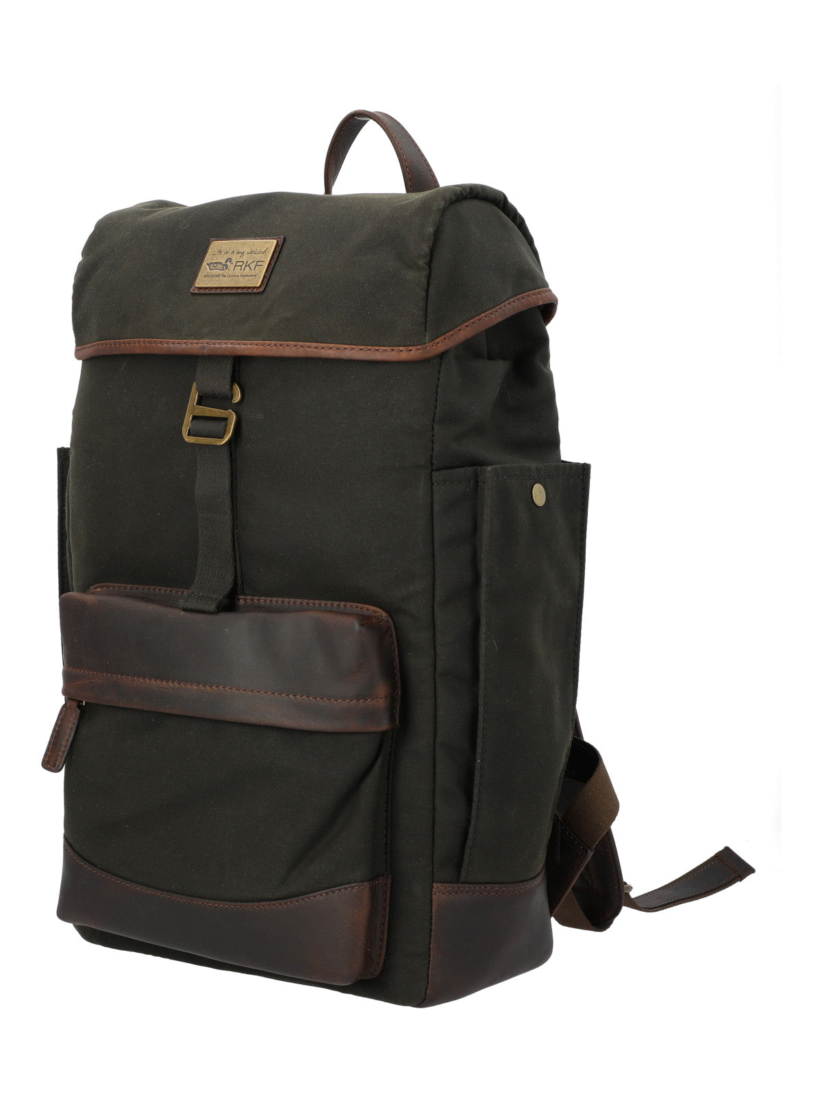 Mochila Canvas Engrasado Inglés Y Cuero Unisex Uk Norwich Back Café Rockford
