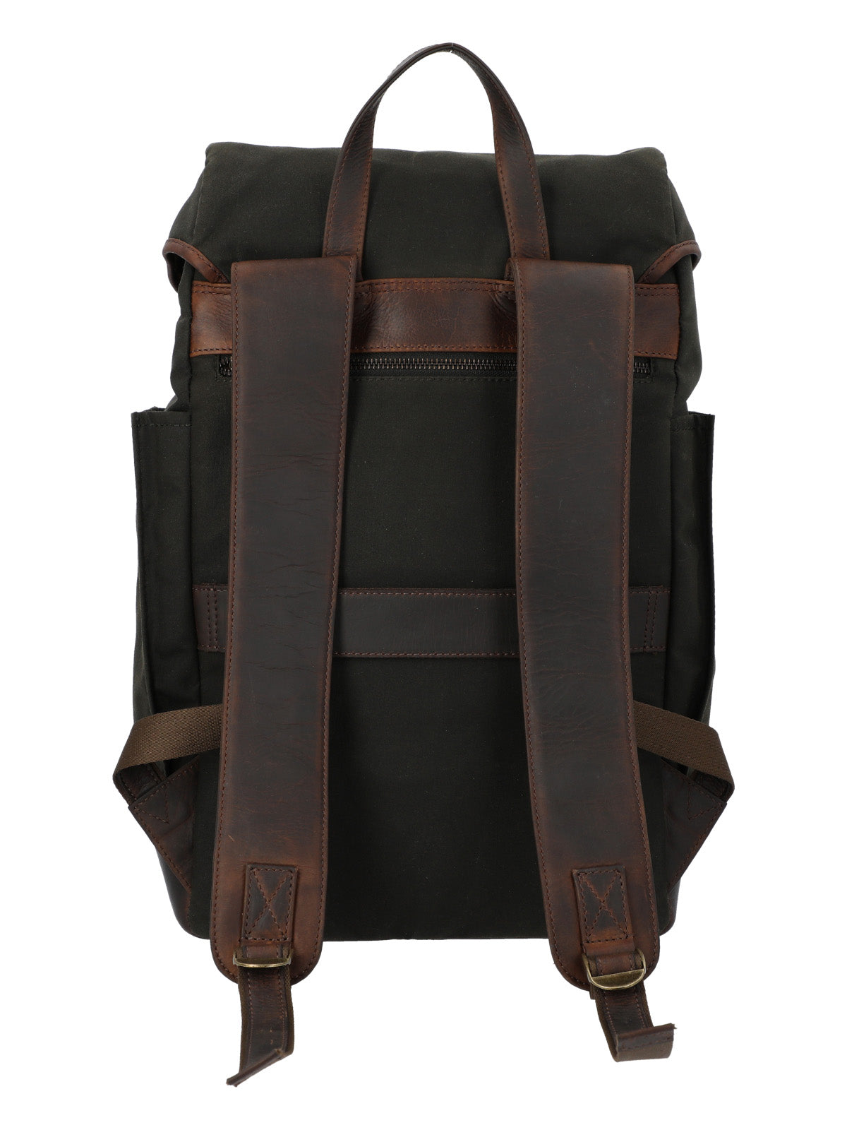 Mochila Canvas Engrasado Inglés Y Cuero Unisex Uk Norwich Back Café Rockford