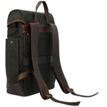 Mochila Canvas Engrasado Inglés Y Cuero Unisex Uk Norwich Back Café Rockford