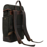 Mochila Canvas Engrasado Inglés Y Cuero Unisex Uk Norwich Back Café Rockford