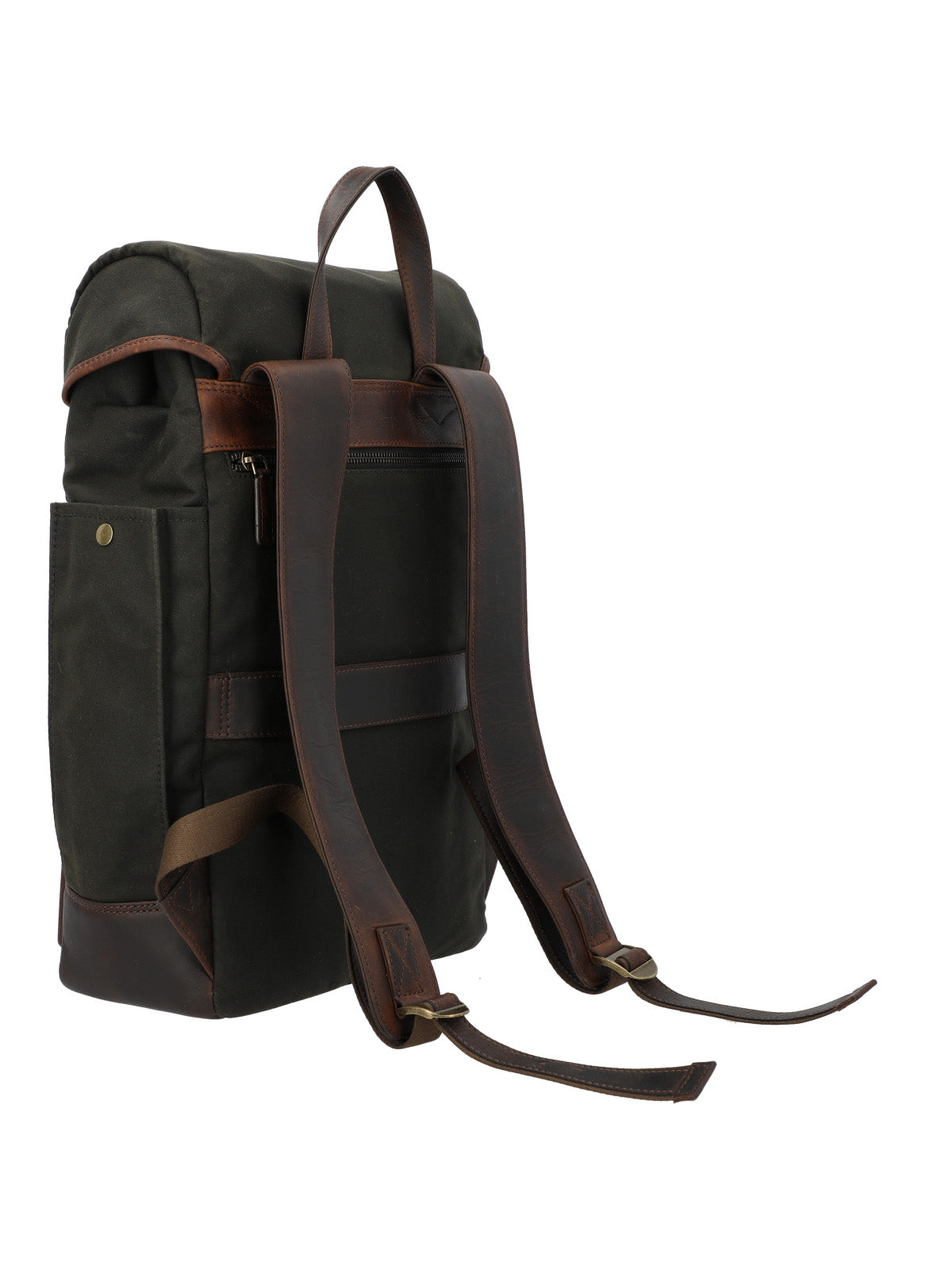 Mochila Canvas Engrasado Inglés Y Cuero Unisex Uk Norwich Back Café Rockford