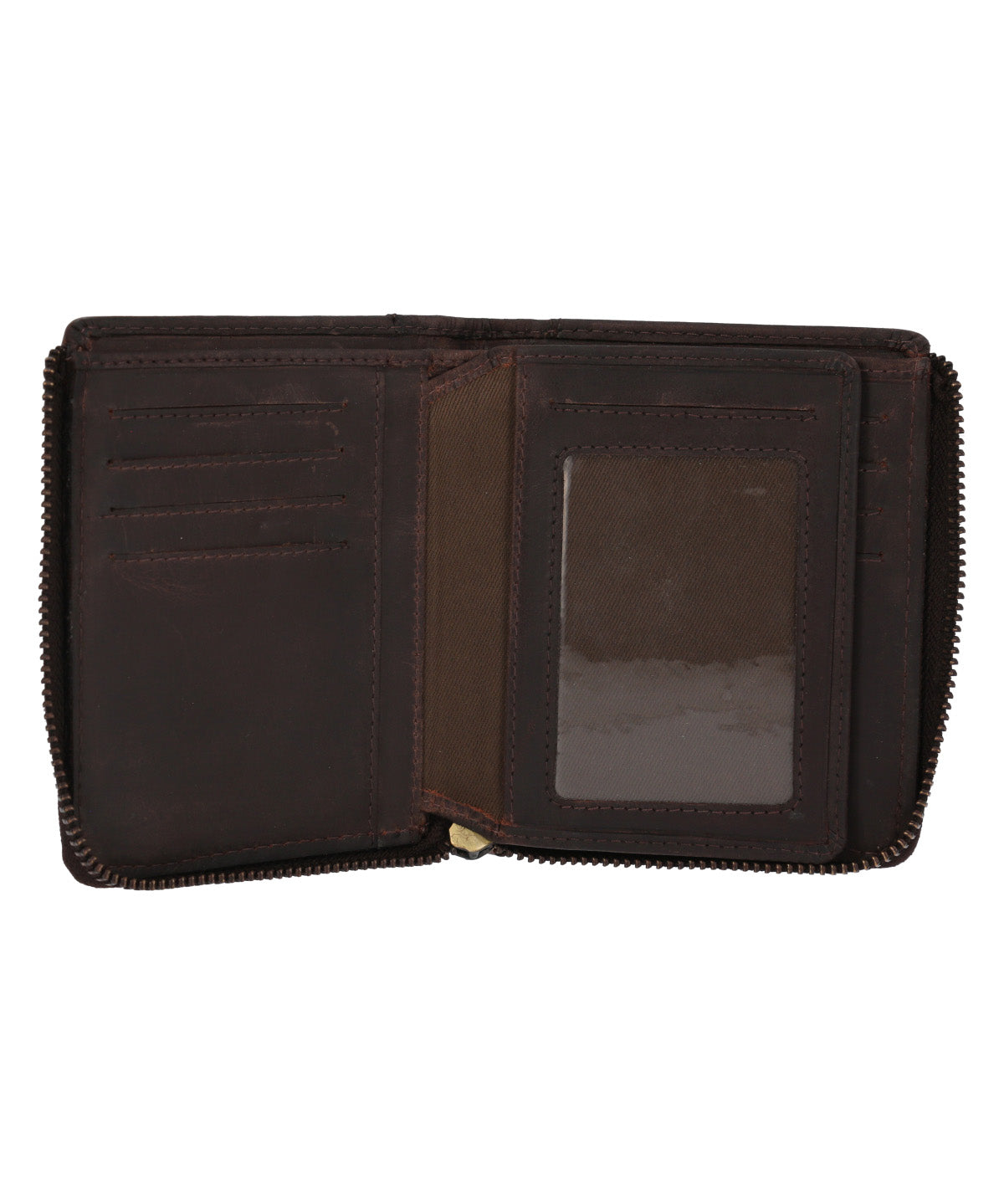 Billetera Cuero Unisex Fd Trento Zip Café Rockford