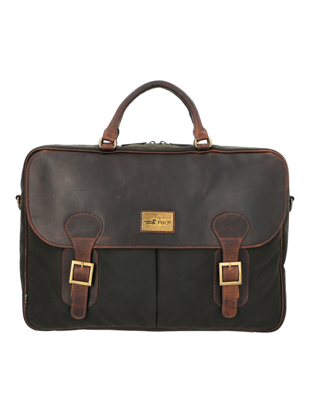 Maletin Canvas Engrasado Inglés Y Cuero Unisex Uk Telford Bag Café Rockford