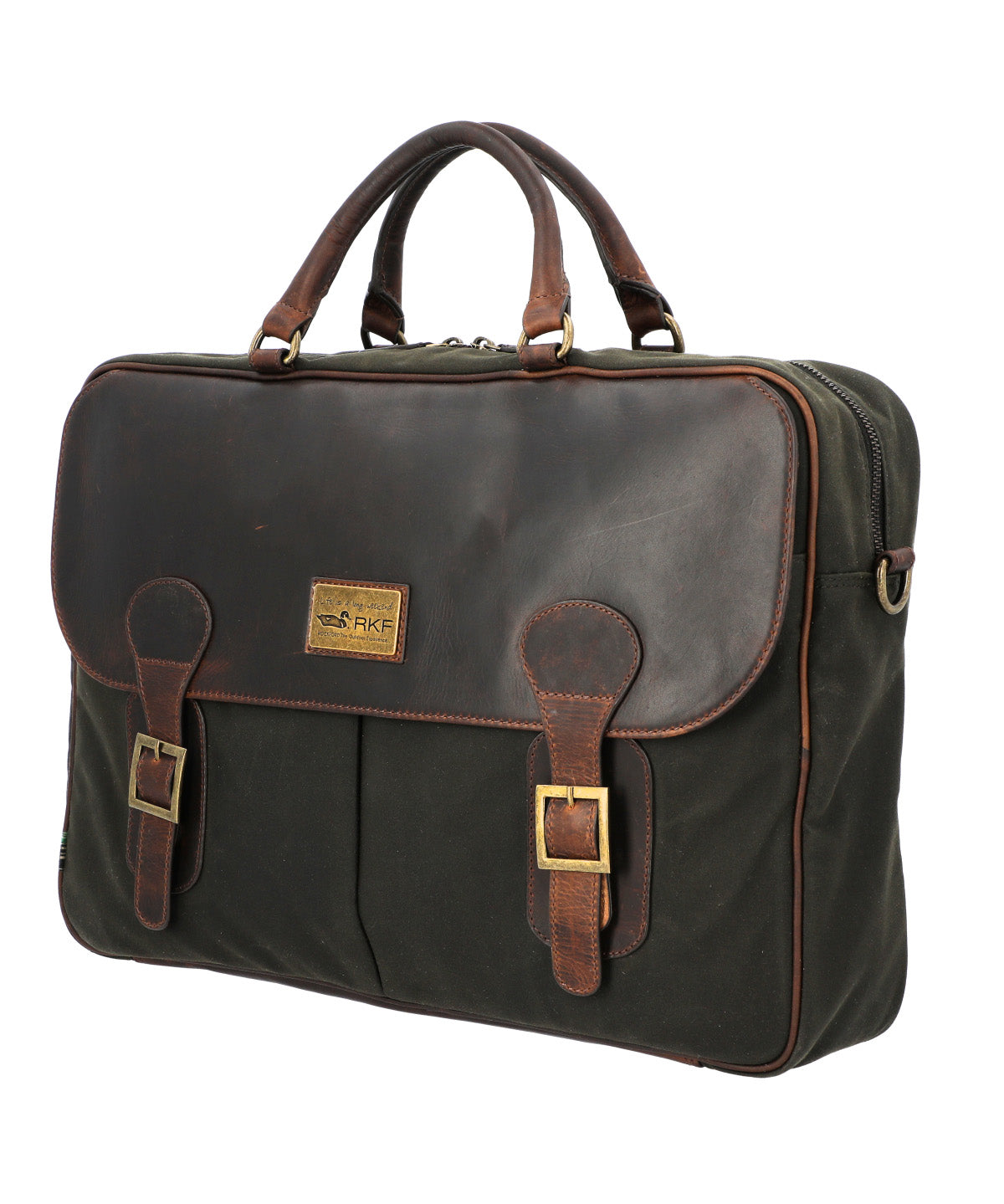 Maletin Canvas Engrasado Inglés Y Cuero Unisex Uk Telford Bag Café Rockford