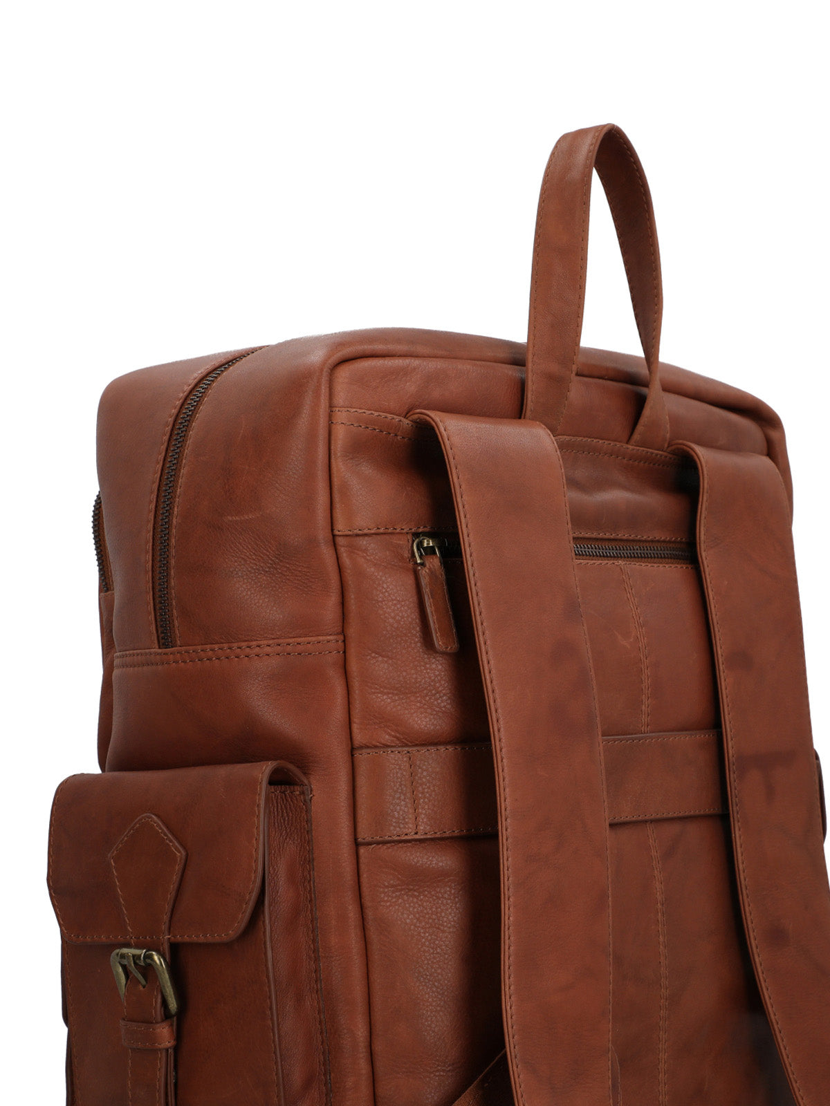 Mochila Cuero Unisex Aq Hank Back Café Rockford