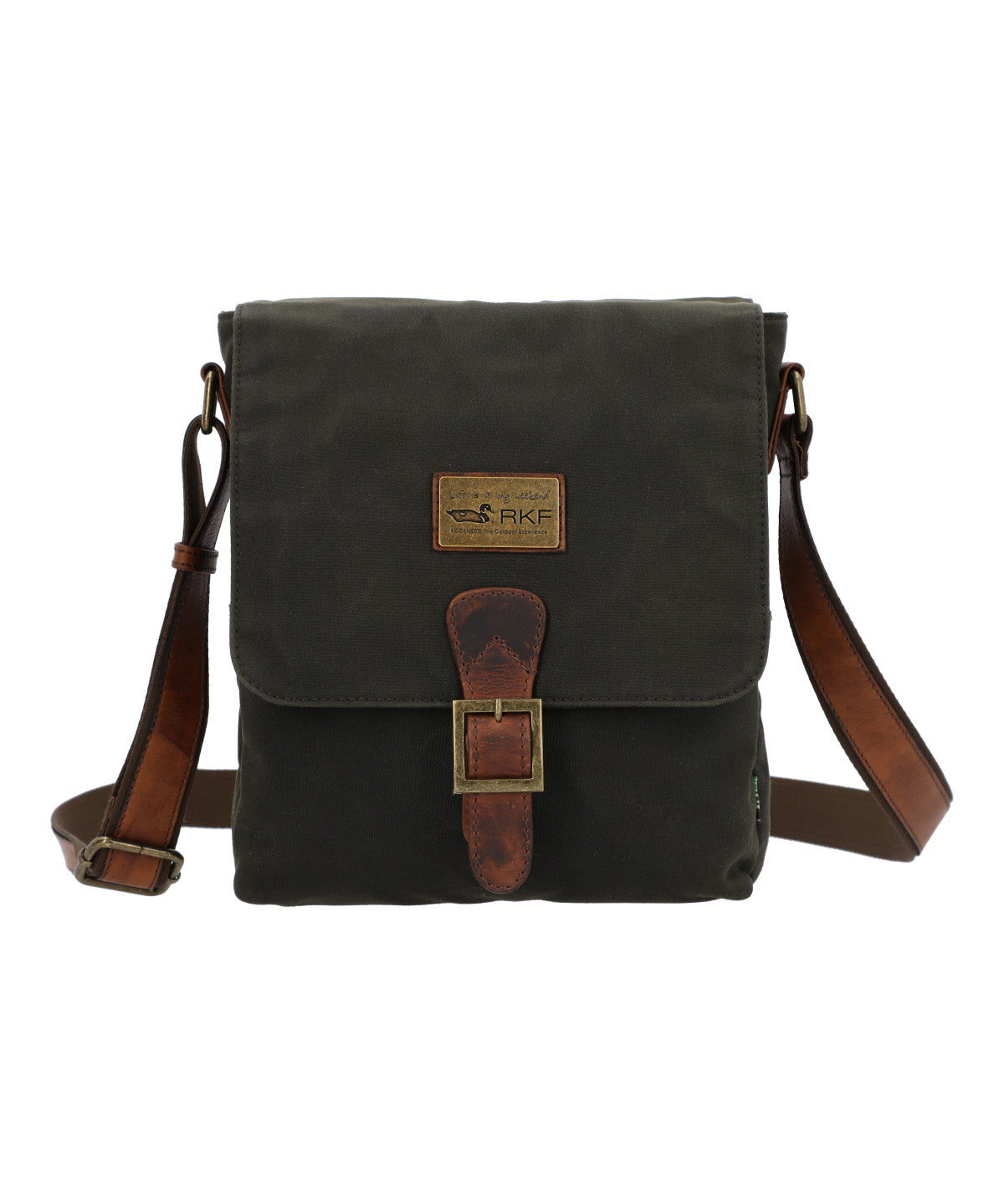 Maletin Canvas Engrasado Inglés Y Cuero Unisex Uk Belfast Cross Café Rockford