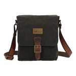 Maletin Canvas Engrasado Inglés Y Cuero Unisex Uk Belfast Cross Café Rockford