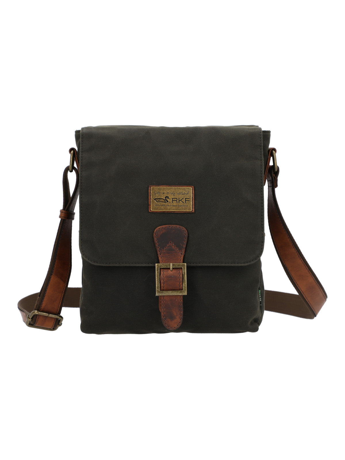Maletin Canvas Engrasado Inglés Y Cuero Unisex Uk Belfast Cross Café Rockford