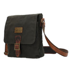 Maletin Canvas Engrasado Inglés Y Cuero Unisex Uk Belfast Cross Café Rockford