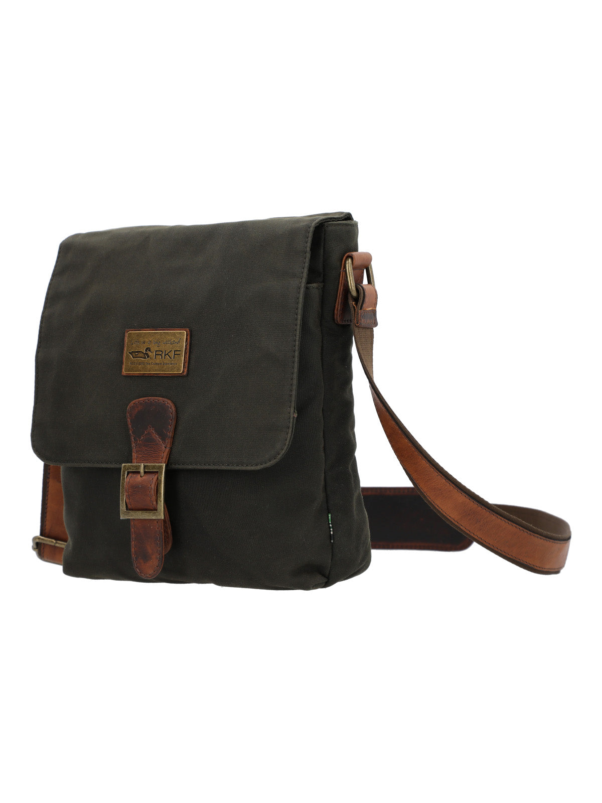Maletin Canvas Engrasado Inglés Y Cuero Unisex Uk Belfast Cross Café Rockford