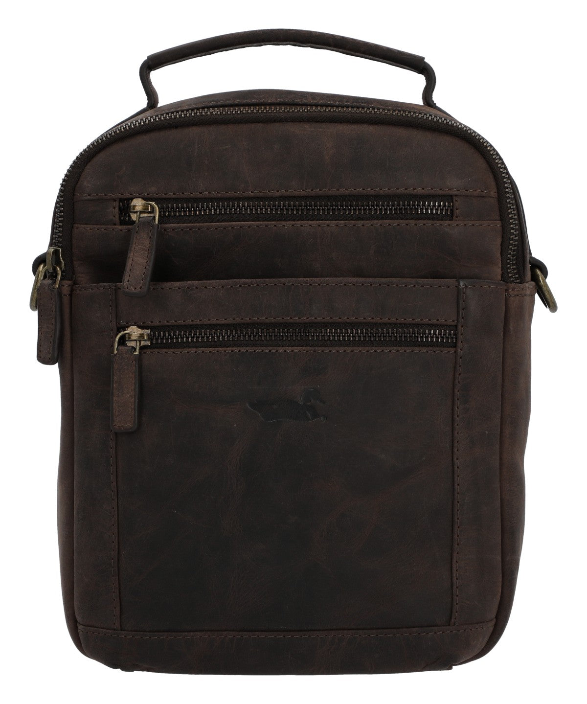 Maletin Cuero Unisex Ks Russell Cross Café Rockford