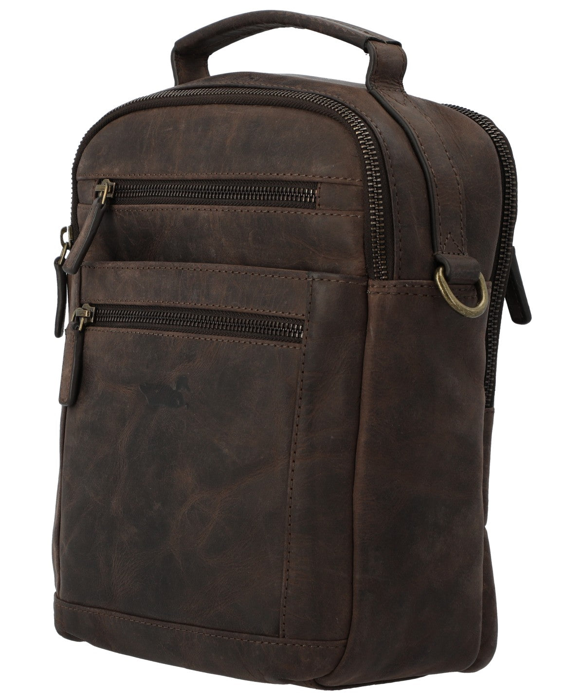 Maletin Cuero Unisex Ks Russell Cross Café Rockford