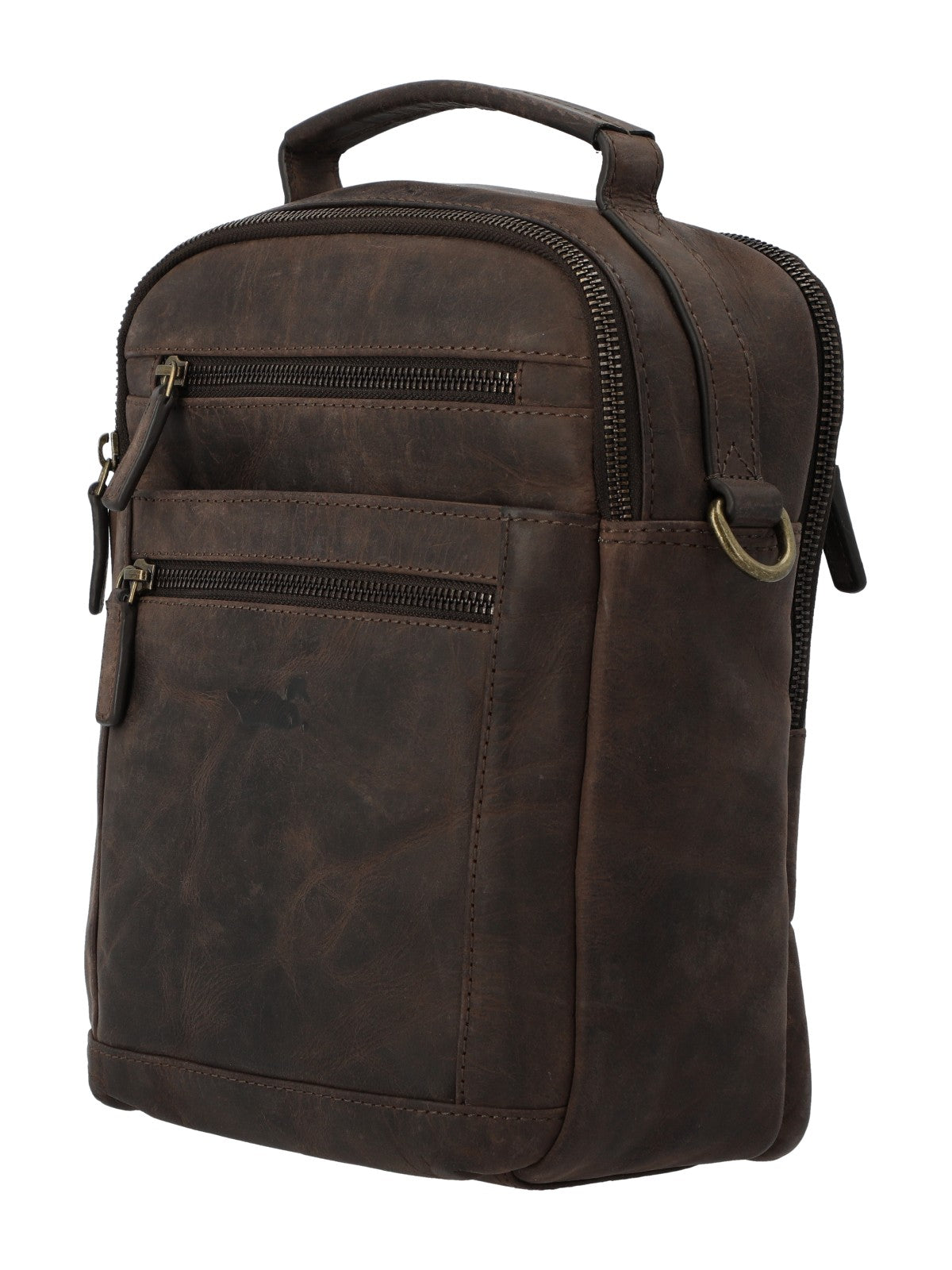 Maletin Cuero Unisex Ks Russell Cross Café Rockford