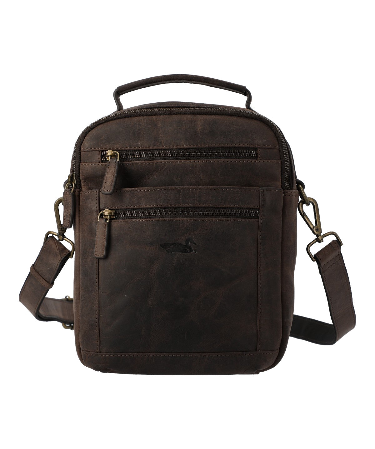 Maletin Cuero Unisex Ks Russell Cross Café Rockford