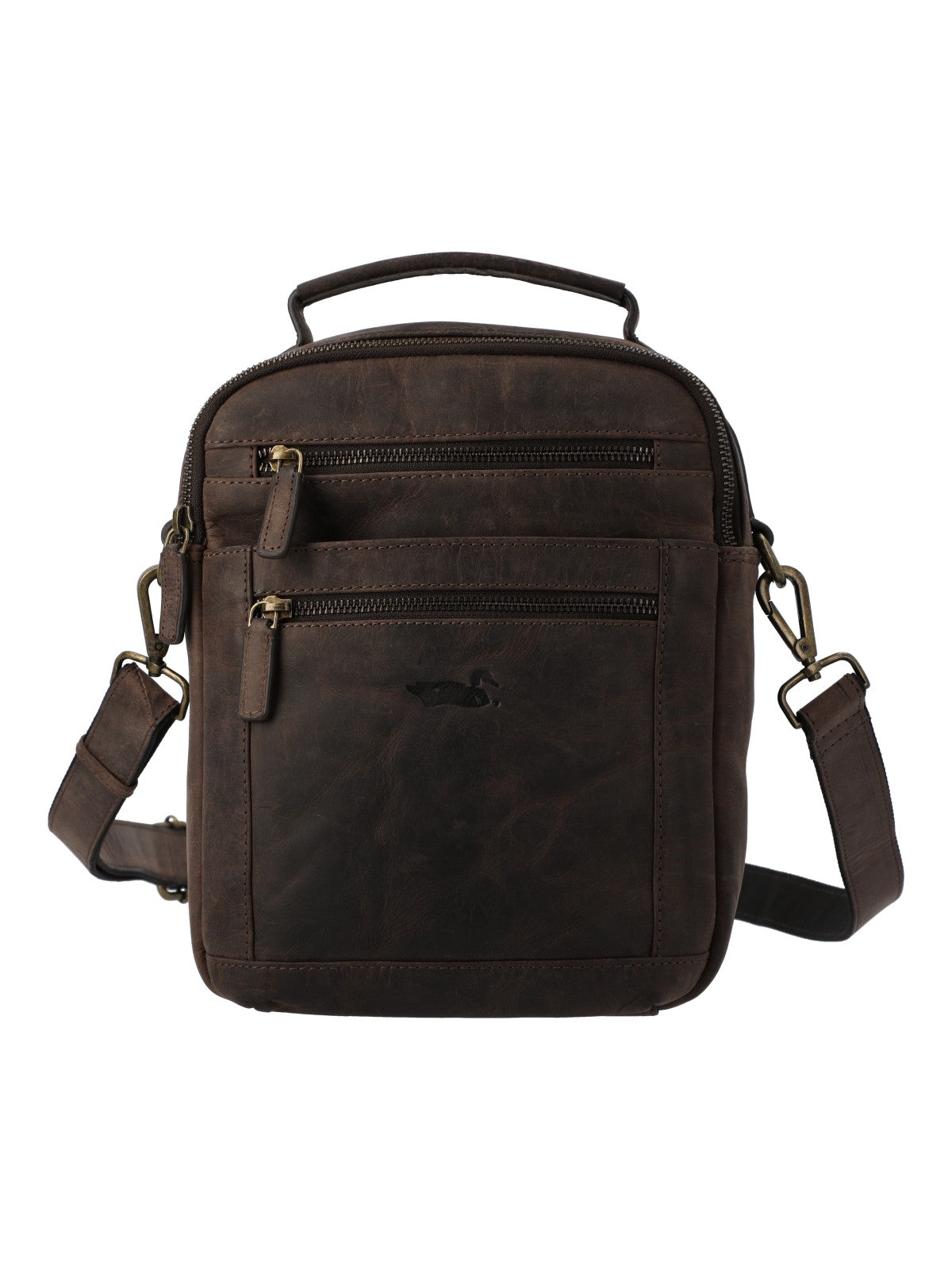 Maletin Cuero Unisex Ks Russell Cross Café Rockford