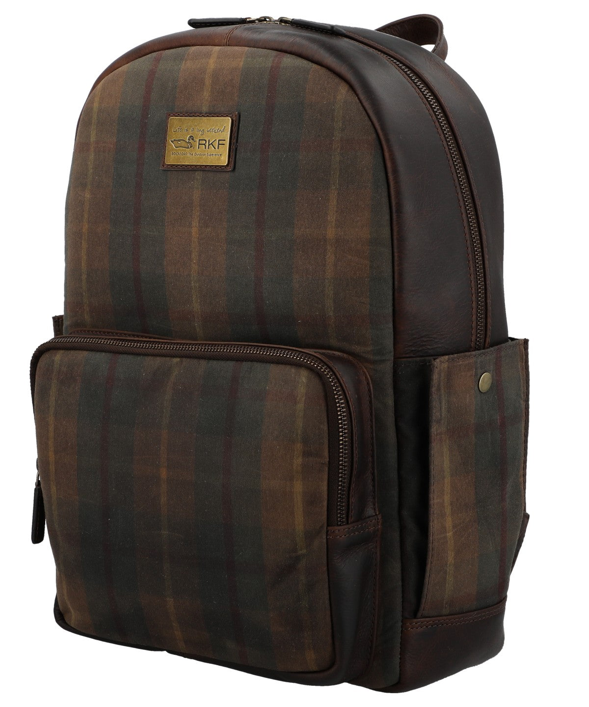 Mochila Canvas Engasado Inglés Y Cuero Unisex Uk Cardiff Back Café Rockford