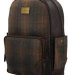 Mochila Canvas Engasado Inglés Y Cuero Unisex Uk Cardiff Back Café Rockford