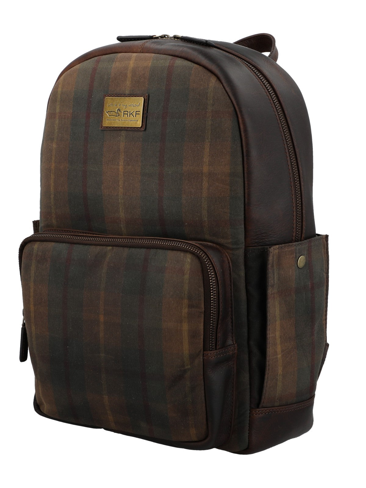 Mochila Canvas Engasado Inglés Y Cuero Unisex Uk Cardiff Back Café Rockford