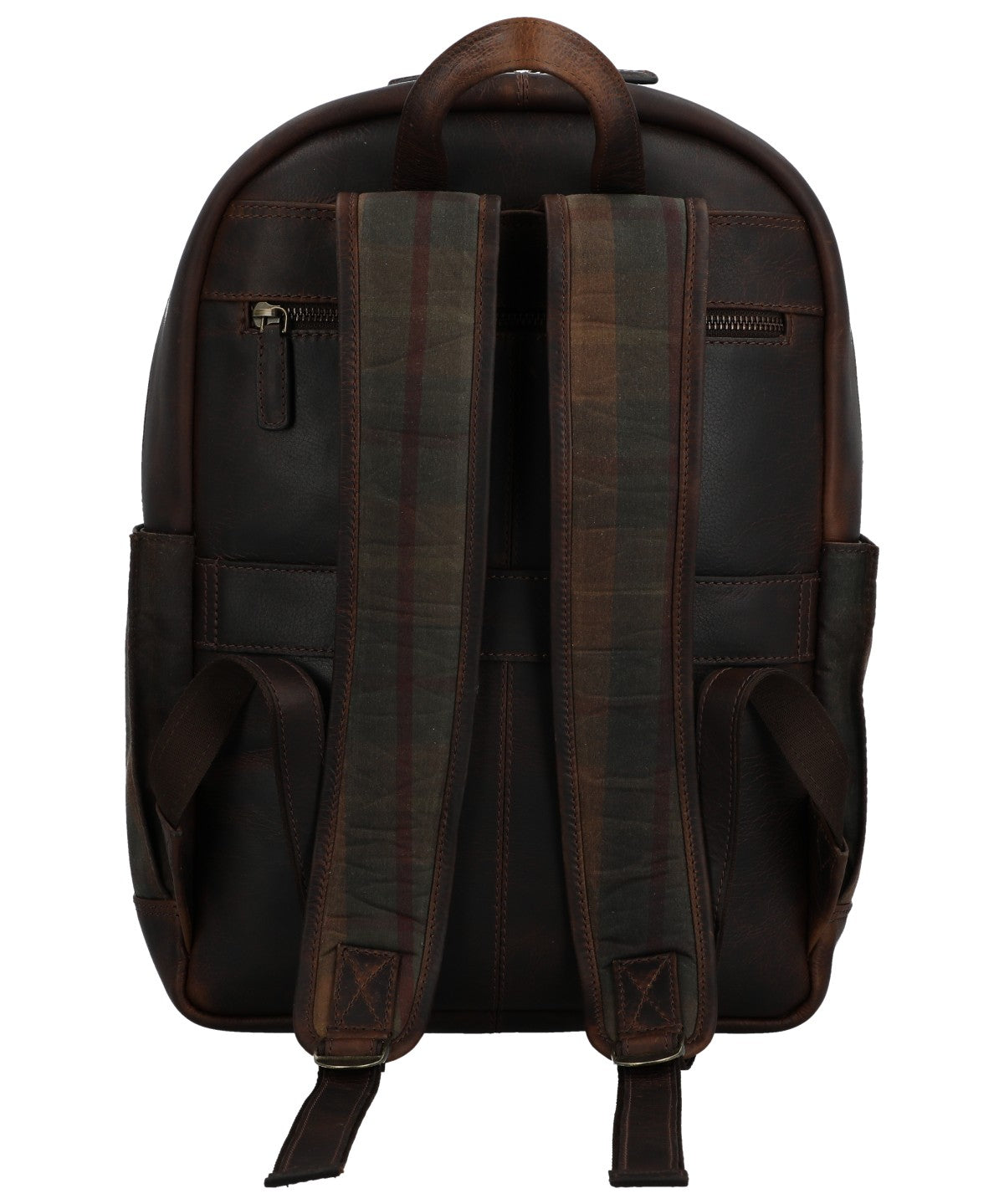 Mochila Canvas Engasado Inglés Y Cuero Unisex Uk Cardiff Back Café Rockford