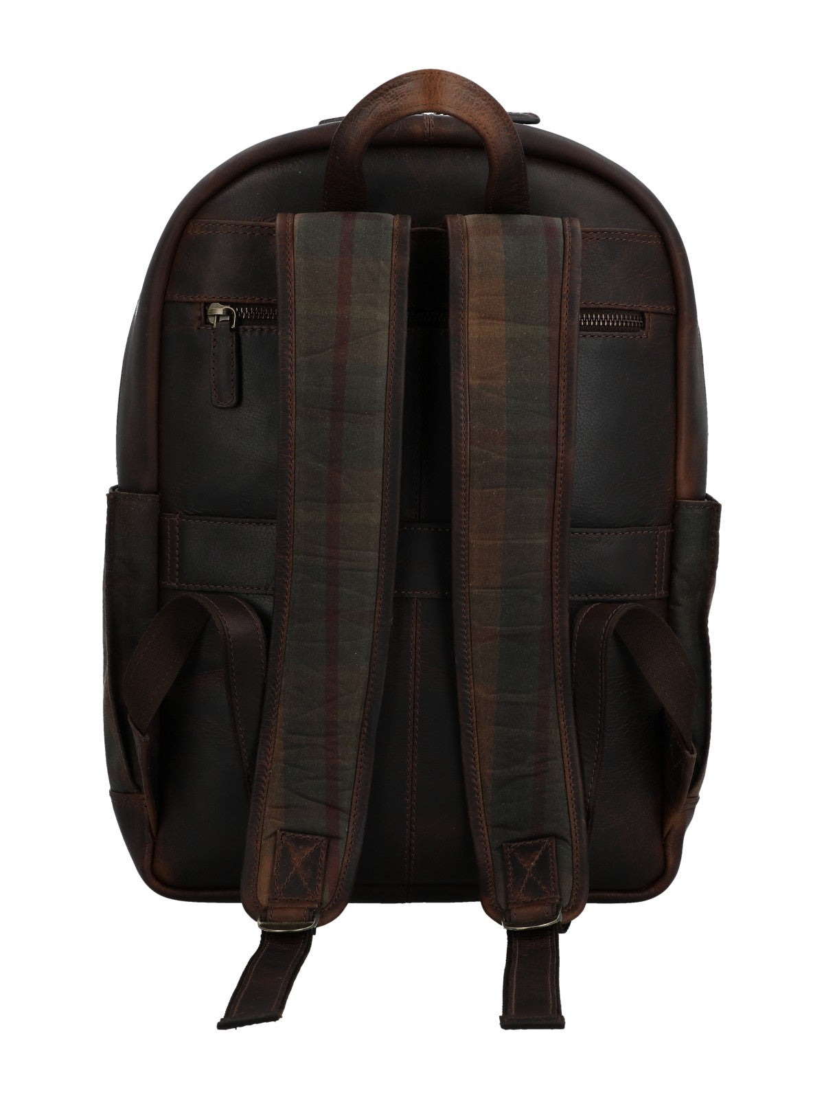 Mochila Canvas Engasado Inglés Y Cuero Unisex Uk Cardiff Back Café Rockford