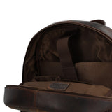 Mochila Canvas Engasado Inglés Y Cuero Unisex Uk Cardiff Back Café Rockford