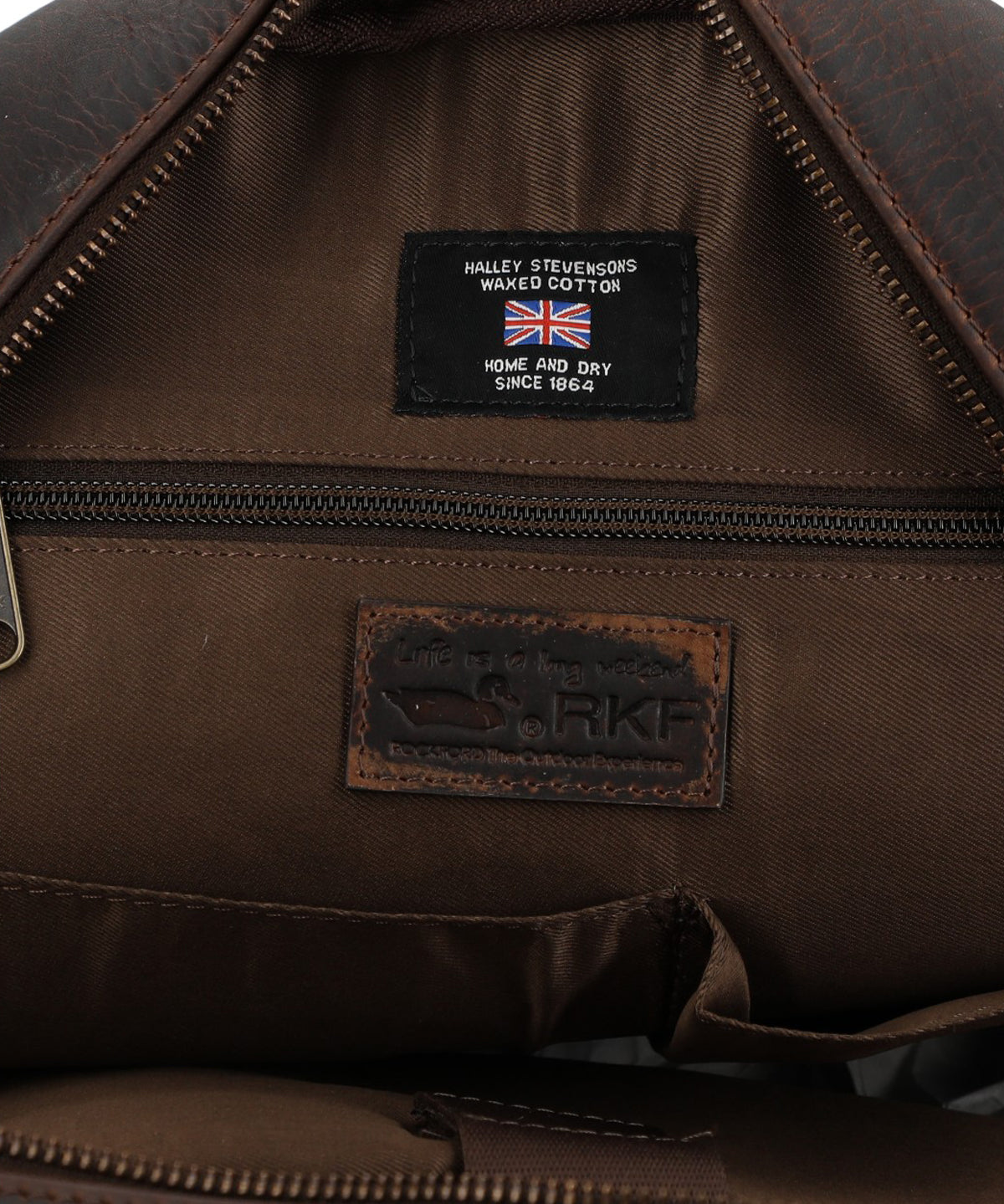 Mochila Canvas Engasado Inglés Y Cuero Unisex Uk Cardiff Back Café Rockford