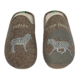 Pantufla Fibras Recicladas Unisex Slipper Zebra Café Rockford