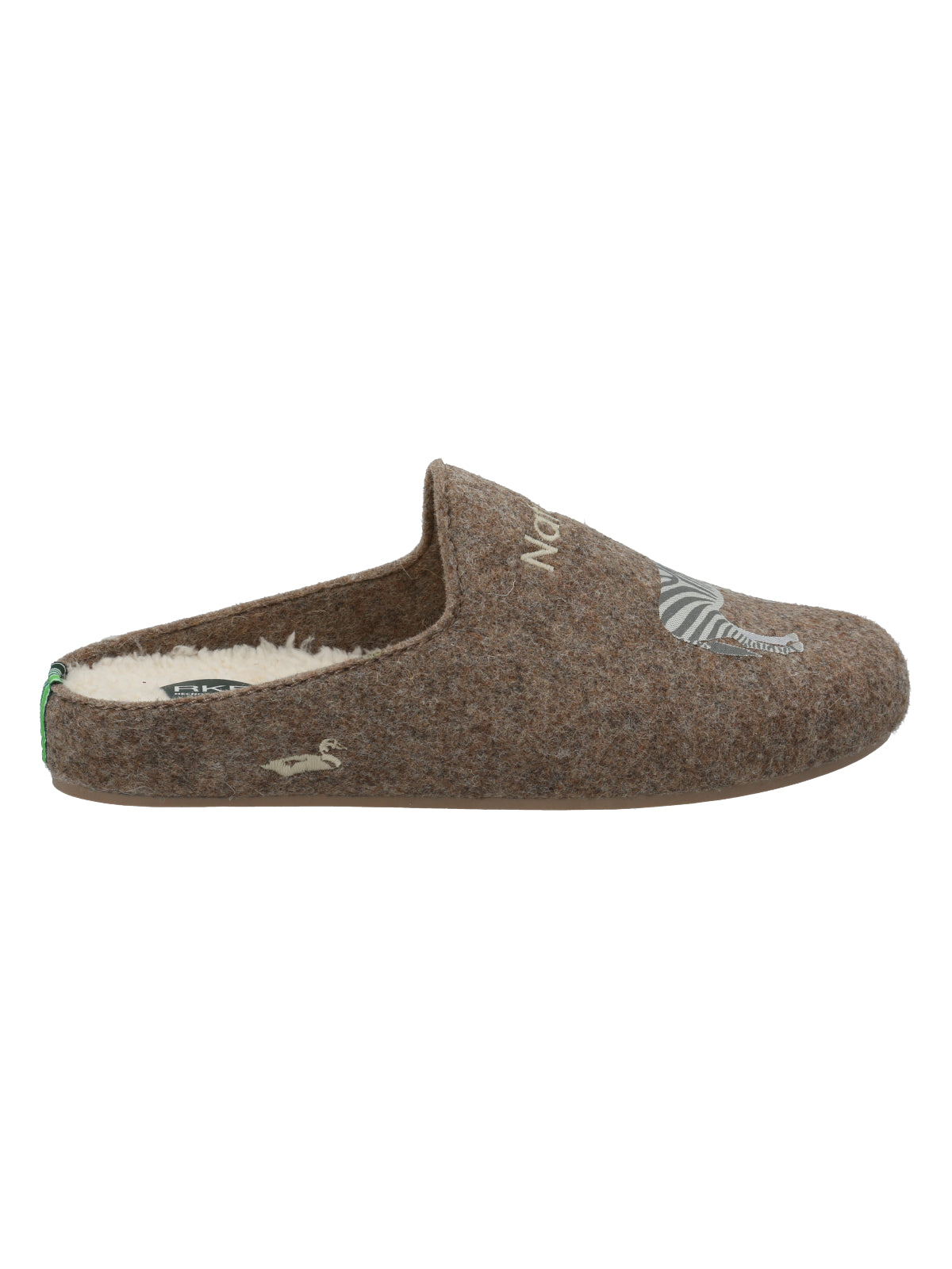 Pantufla Fibras Recicladas Unisex Slipper Zebra Café Rockford