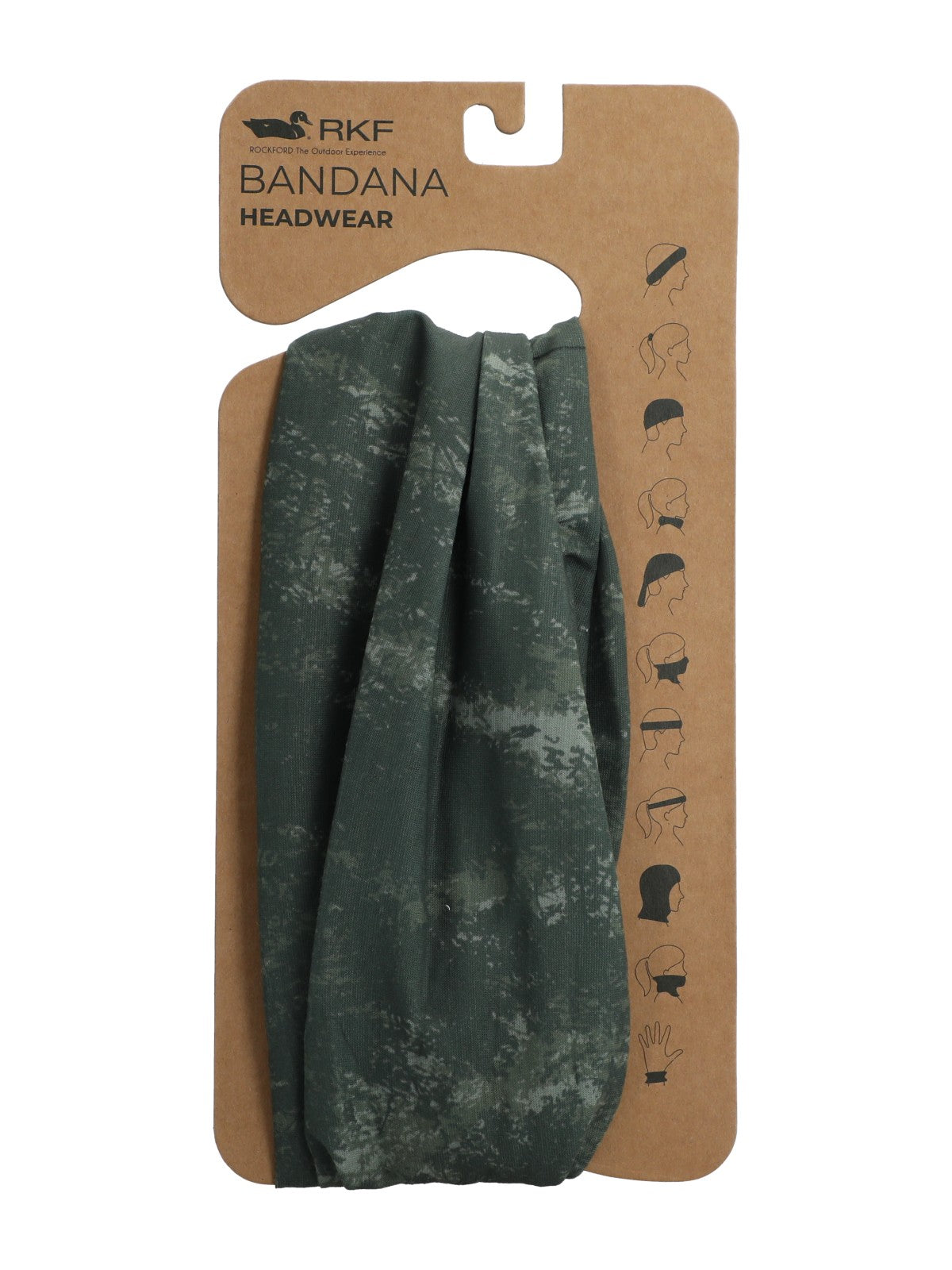 Bandana Poliester Reciclado Unisex Rkf Forest Buff Verde Rockford