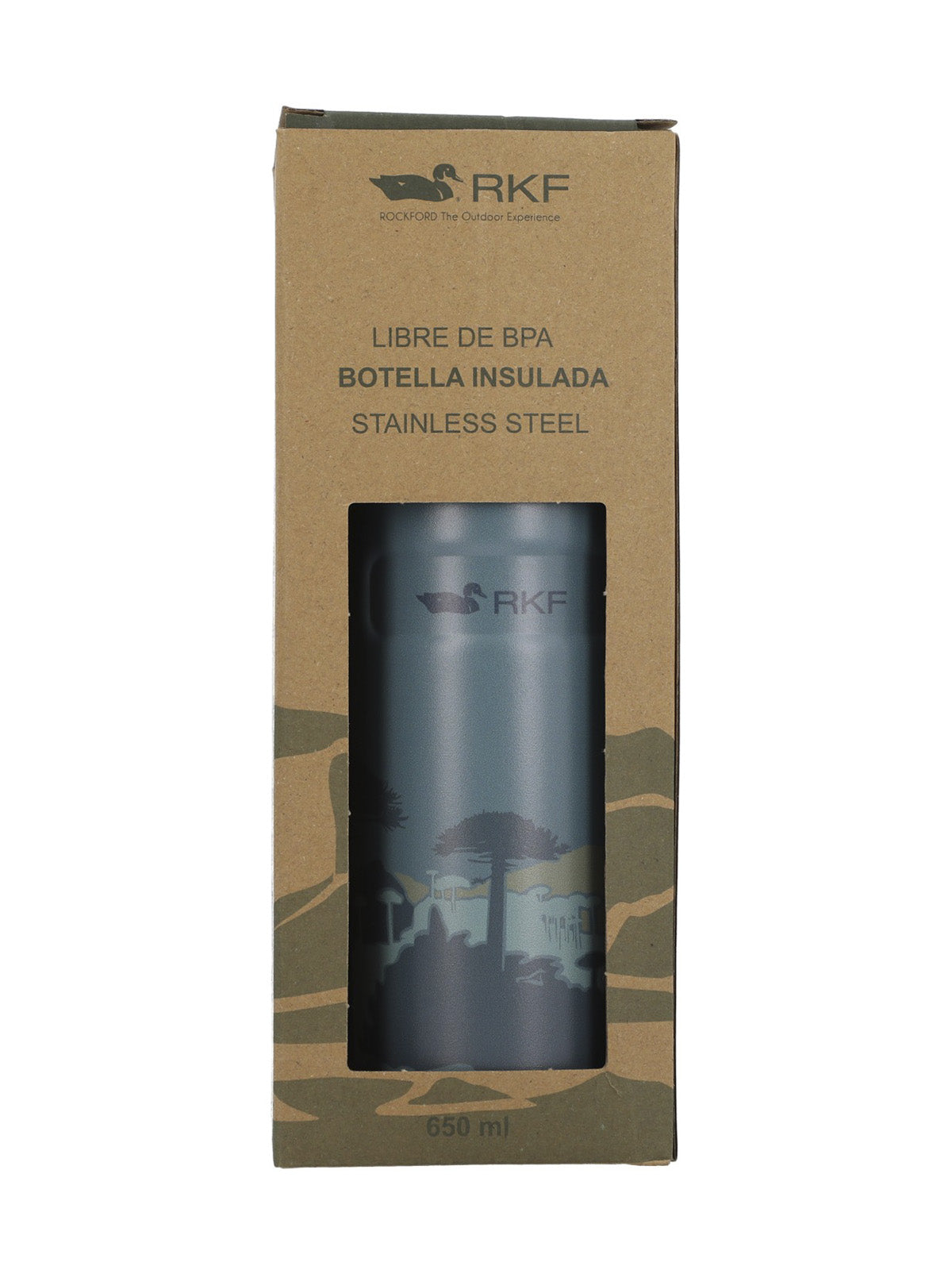Botella Acero Unisex Rkf Araucaria Bottle Gris Rockford