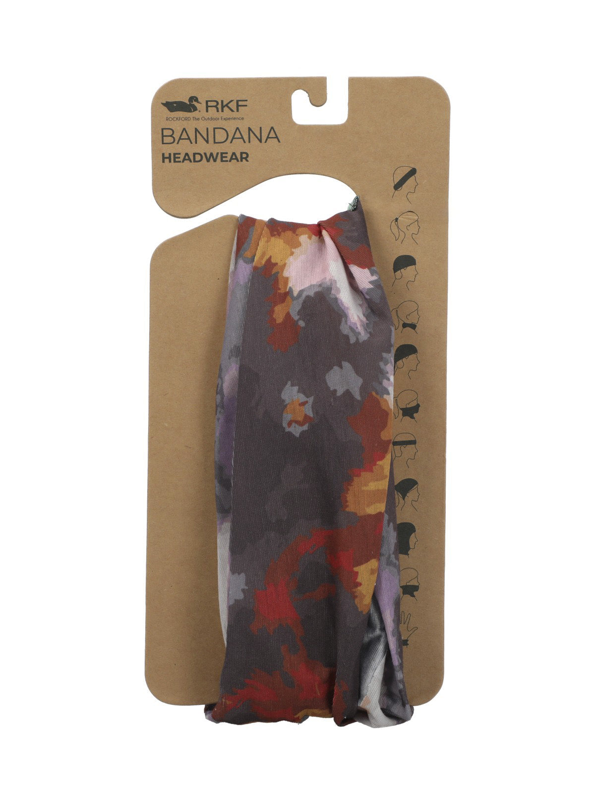 Bandana Fibras Recicladas Unisex Rkf Flower Buff Gris Rockford